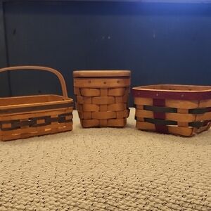 Mini Longaberger Paper Clip holder and Basket Set